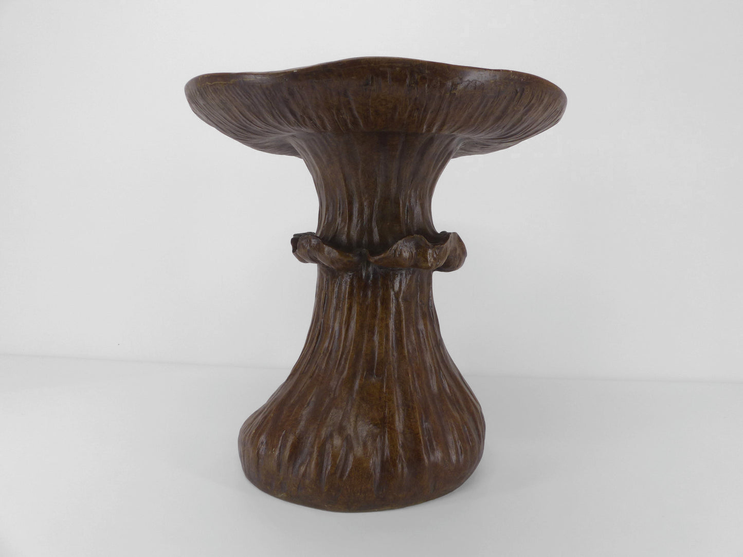 VINTAGE MUSHROOM TABLE IN WOOD-IMITATION EPOXY RESIN