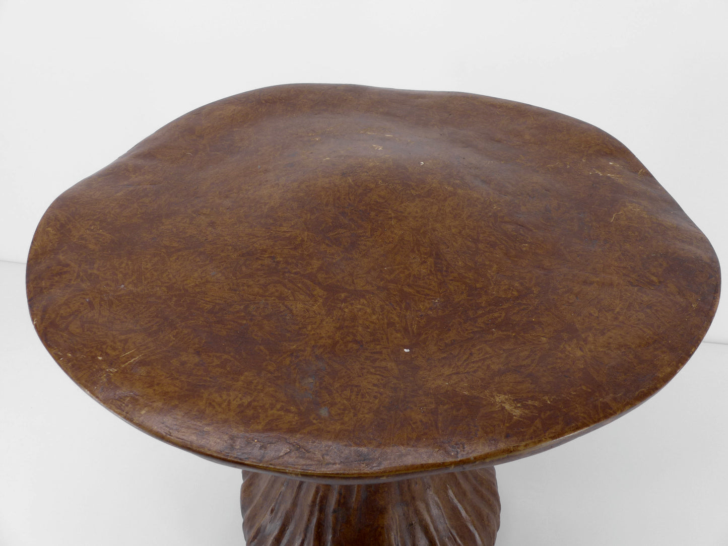 VINTAGE MUSHROOM TABLE IN WOOD-IMITATION EPOXY RESIN