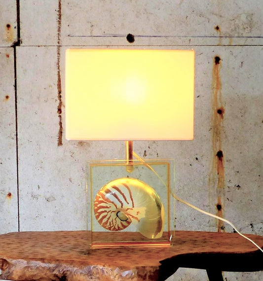 NAUTILE SHELL INCLUSION TABLE LAMP