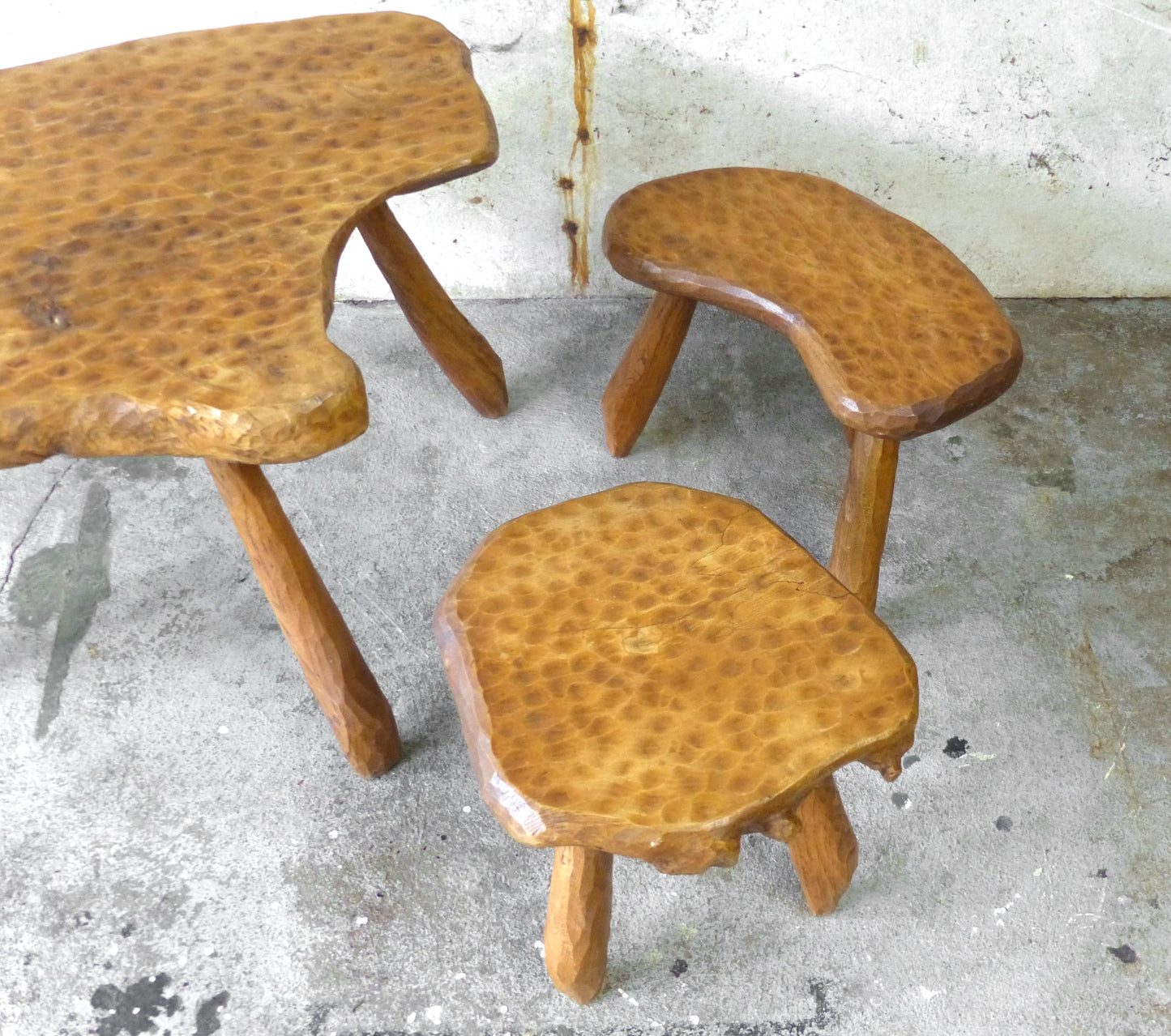 Set of table and stools in the Alexandre Noll style 1950