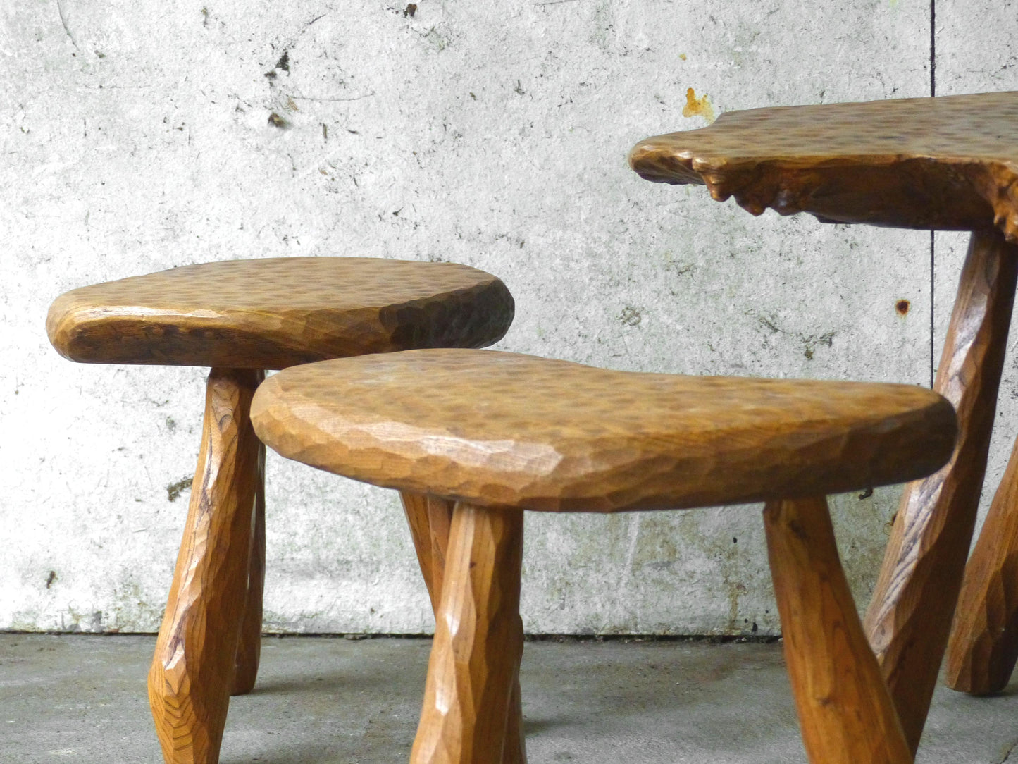 Set of table and stools in the Alexandre Noll style 1950