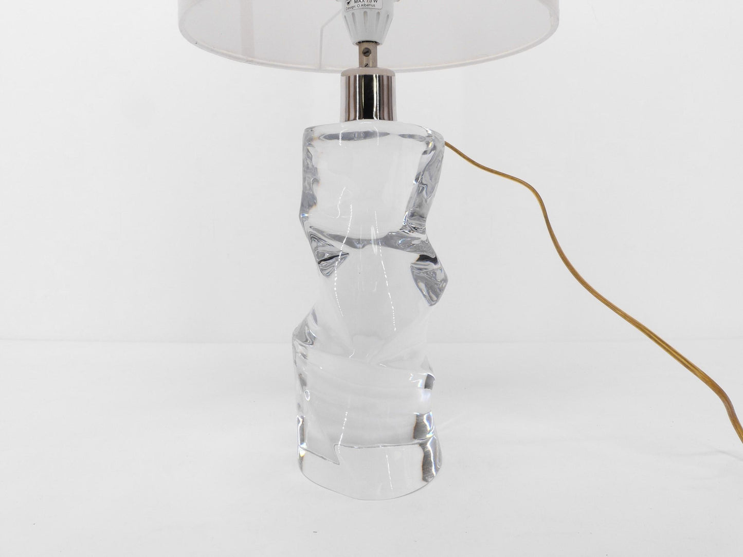 Scandinavian lamp base in translucent glass Olle Alberius, Orrefors 1970