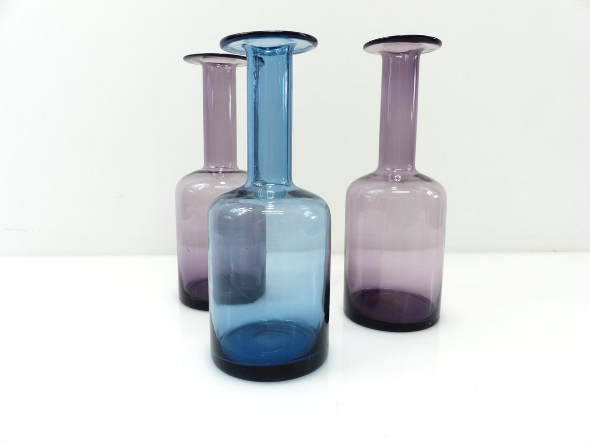 Set of three gulvvase vases by otto brauer for holmegaard – denmark, 1960s