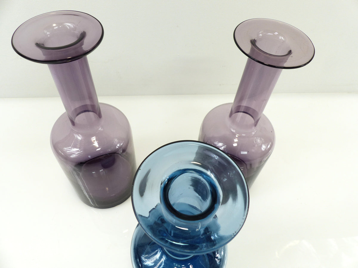 Set of three gulvvase vases by otto brauer for holmegaard – denmark, 1960s