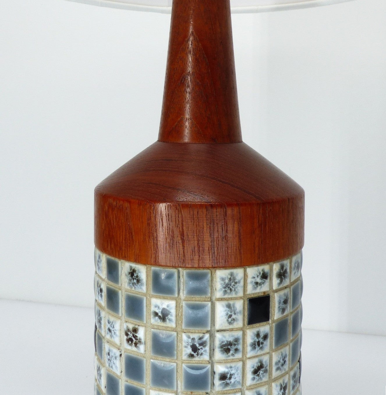 Paire de lampes de table scandinaves en teck et mosaïque, Danemark 1960