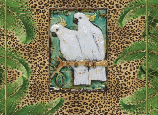 
Ceramic Wall Plaque with Parrots from Karlsruhe