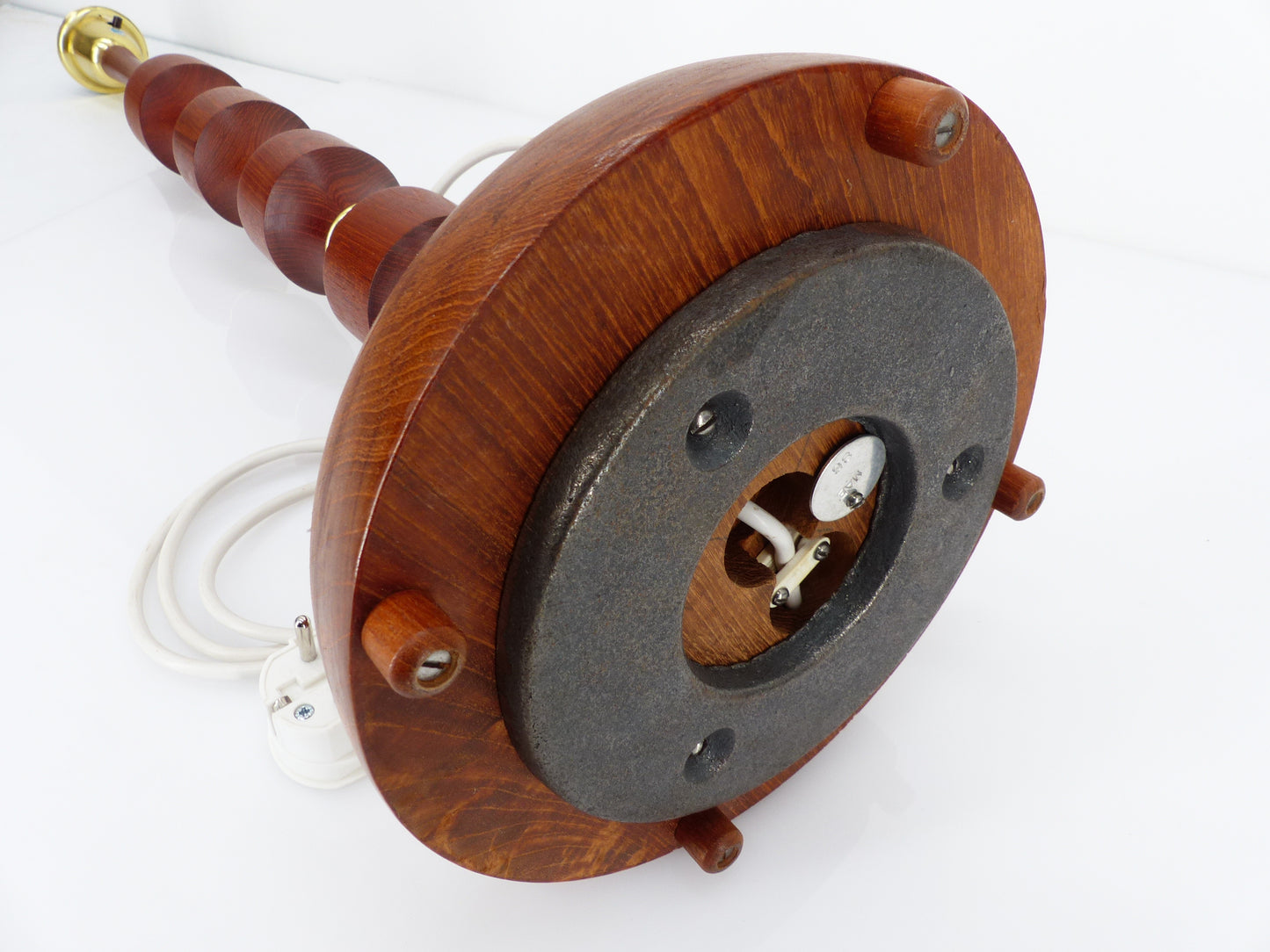 Pied de lampe de sol scandinave en teck, Möllers Armaturfabrik 1960