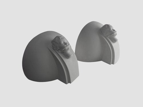 PAIR OF PLASTER SYMBOLIST WALL LIGHTS