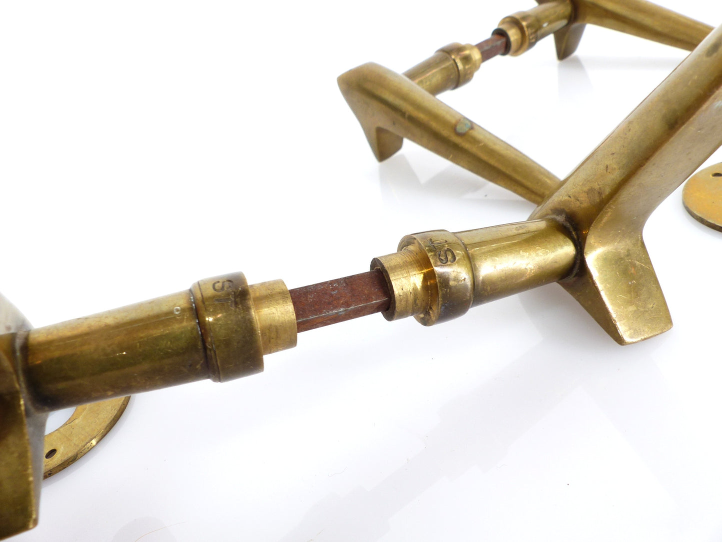 2 pairs of modernist solid brass door handles 1950–1960