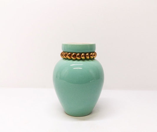 Pol Chambost Green Earthenware Vase, 1950