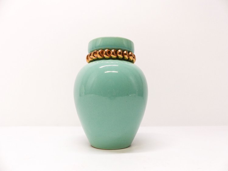 VASE POL CHAMBOST EN FAÏENCE VERTE 1950