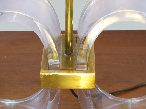 PLEXIGLASS AND GOLDEN BRASS LAMP – MICHEL DUMAS