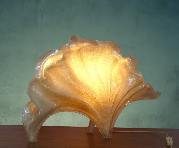 LAMPE SCULPTURE FLORALE LAURENT ROUGIER 1970