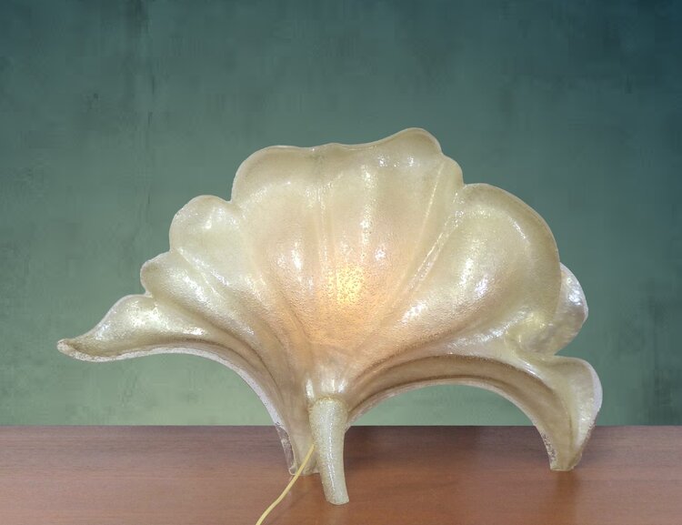 LAMPE SCULPTURE FLORALE LAURENT ROUGIER 1970