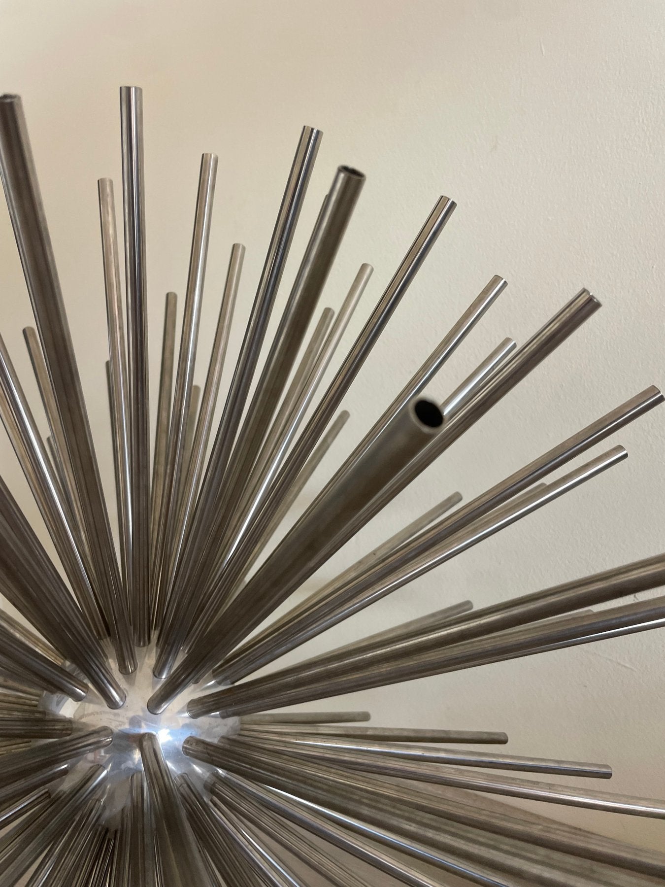 Sculpture monumentale Curtis Jere « Asteroïde », tubes d’acier, USA, circa 1970