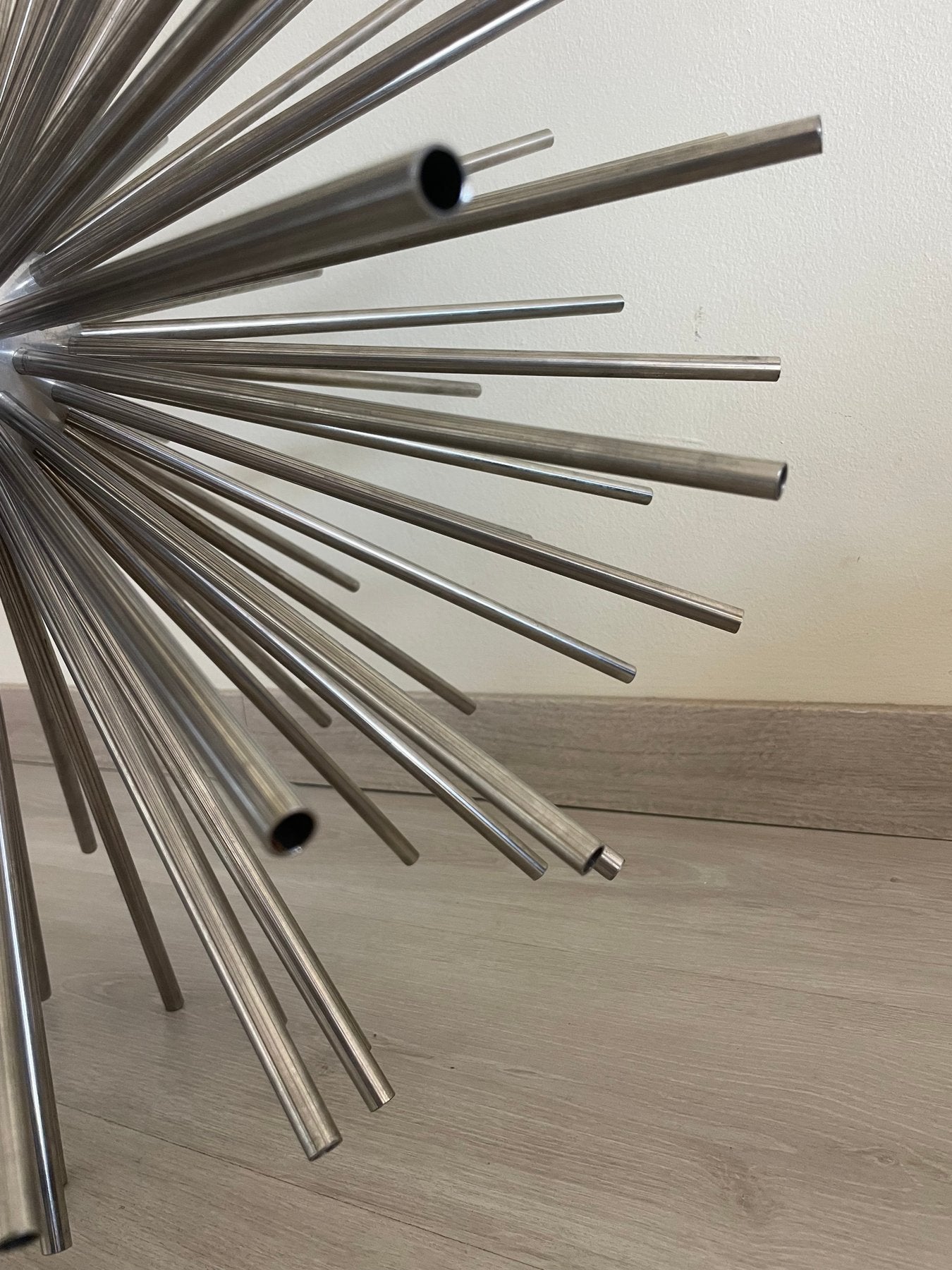 Sculpture monumentale Curtis Jere « Asteroïde », tubes d’acier, USA, circa 1970
