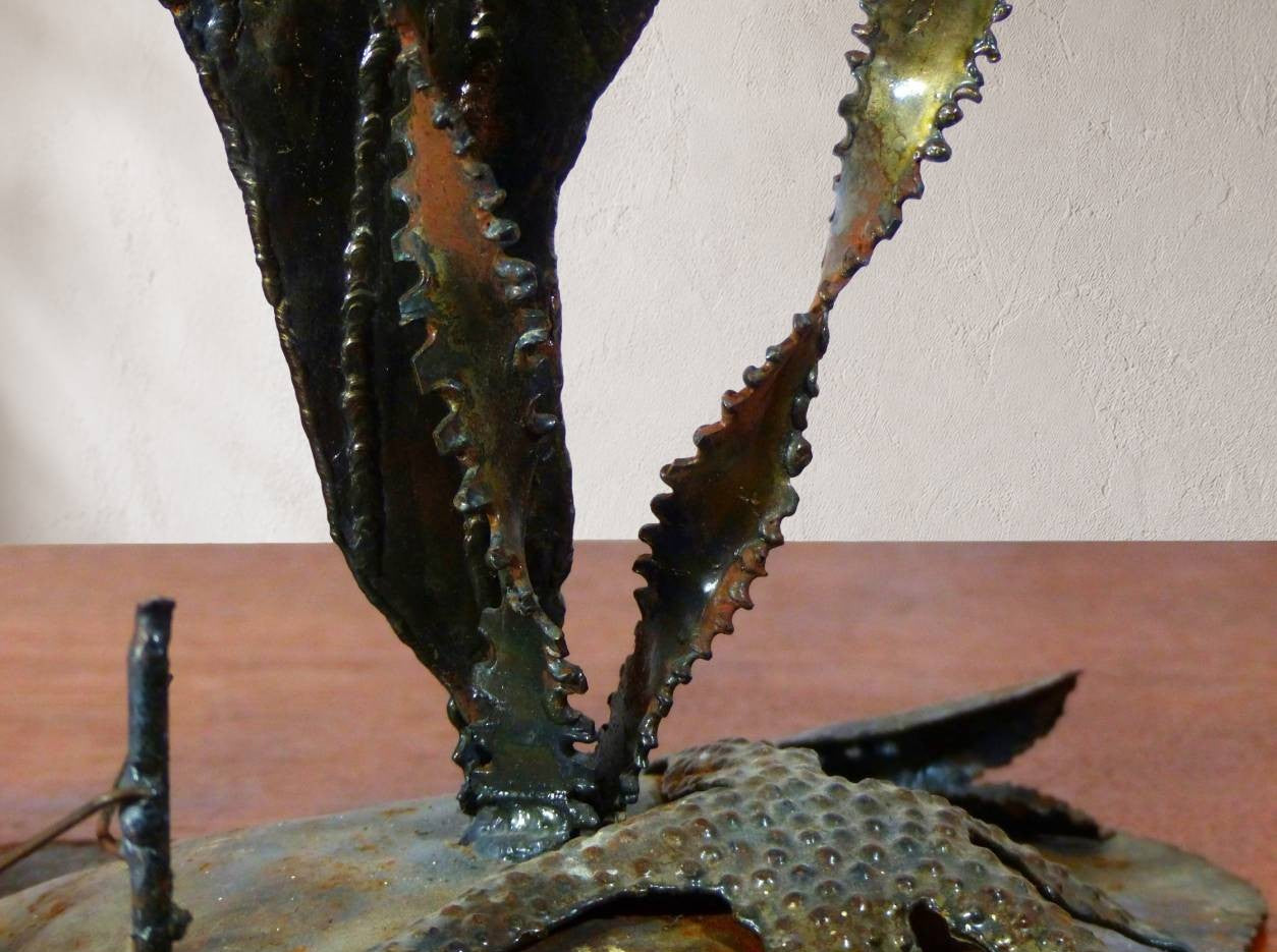 Grande sculpture brutaliste de poisson scalaire en métal soudé, circa 1970