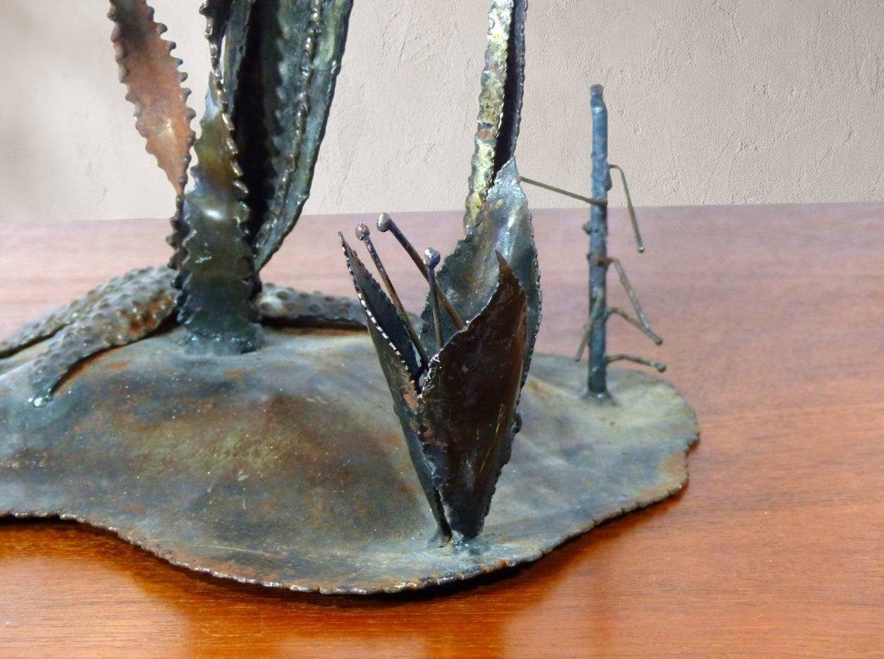Grande sculpture brutaliste de poisson scalaire en métal soudé, circa 1970