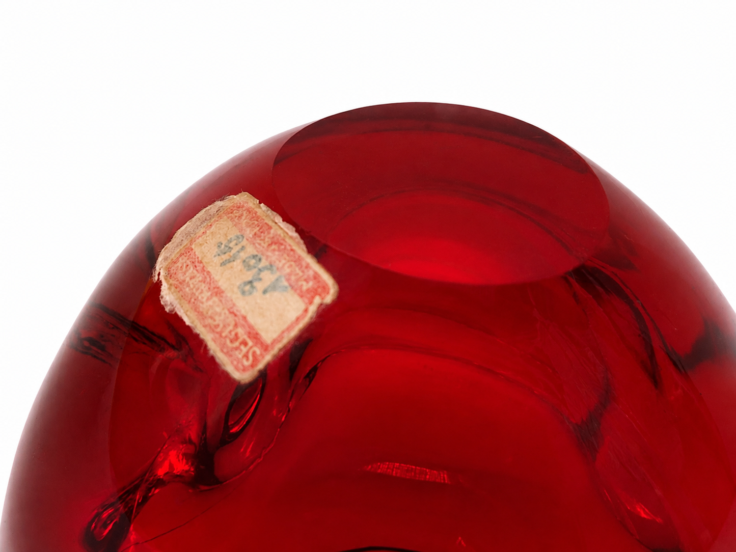 Cendrier vide-poche en verre de Murano Sommerso rouge Seguso Murano, Italie, vers 1960