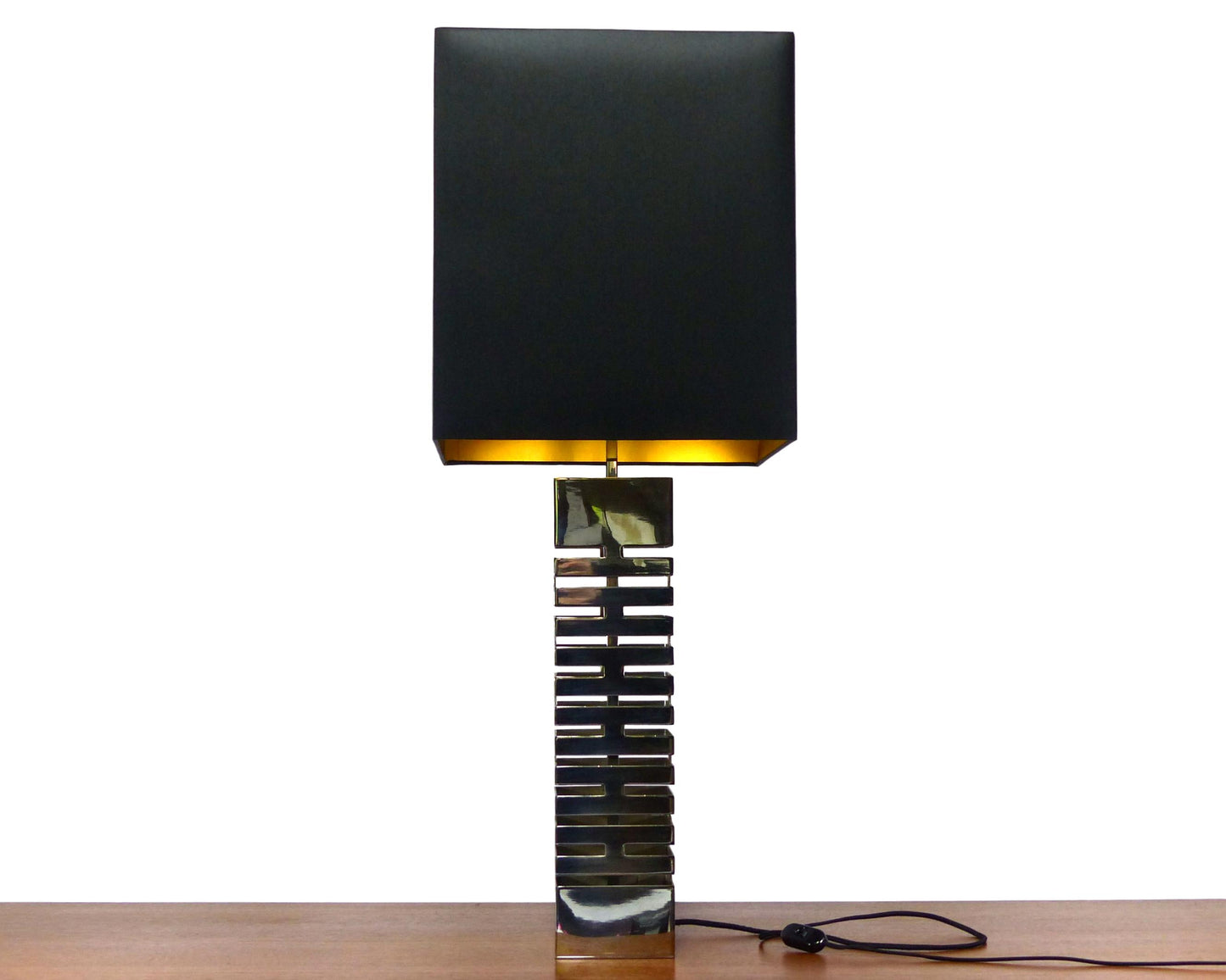 Lampe colonne space age chromée vintage dans le style de Curtis Jere