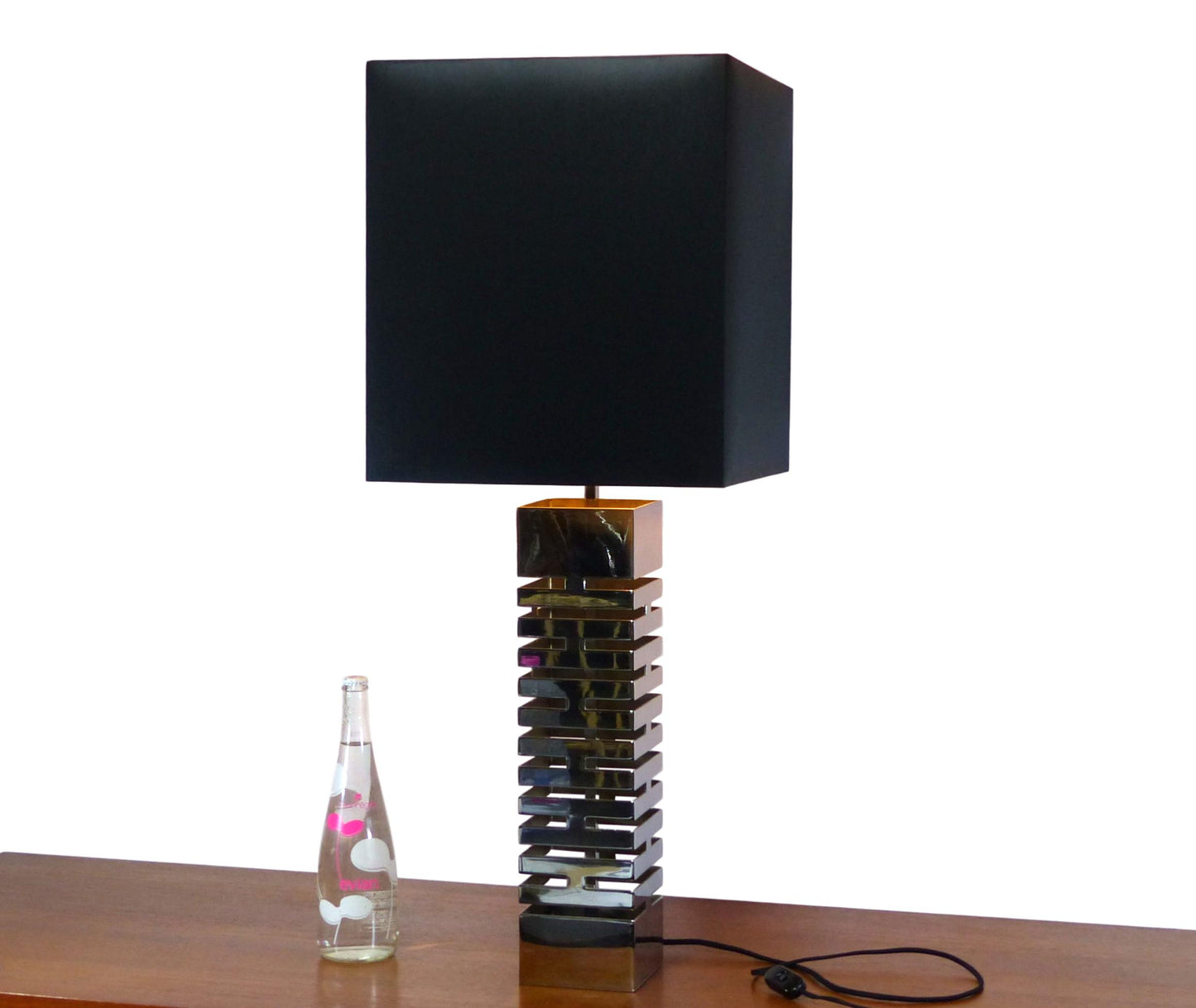 Lampe colonne space age chromée vintage dans le style de Curtis Jere