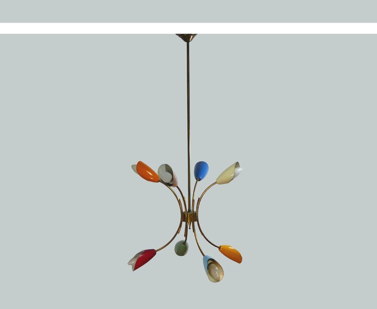  1950 Stilnovo-Style Chandelier