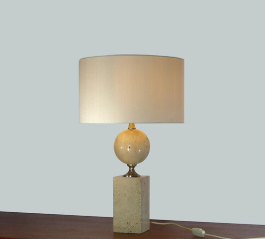 LAMPE BARBIER EN TRAVERTIN 1970 PHILIPPE BARBIER